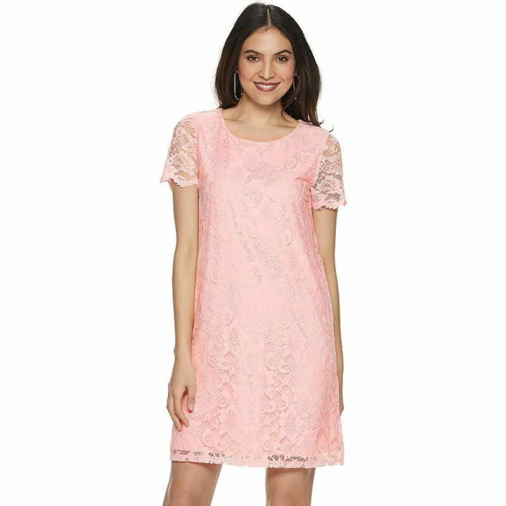 Women's Juicy Couture Lace Shift Dress, Size: Large, Light Pink